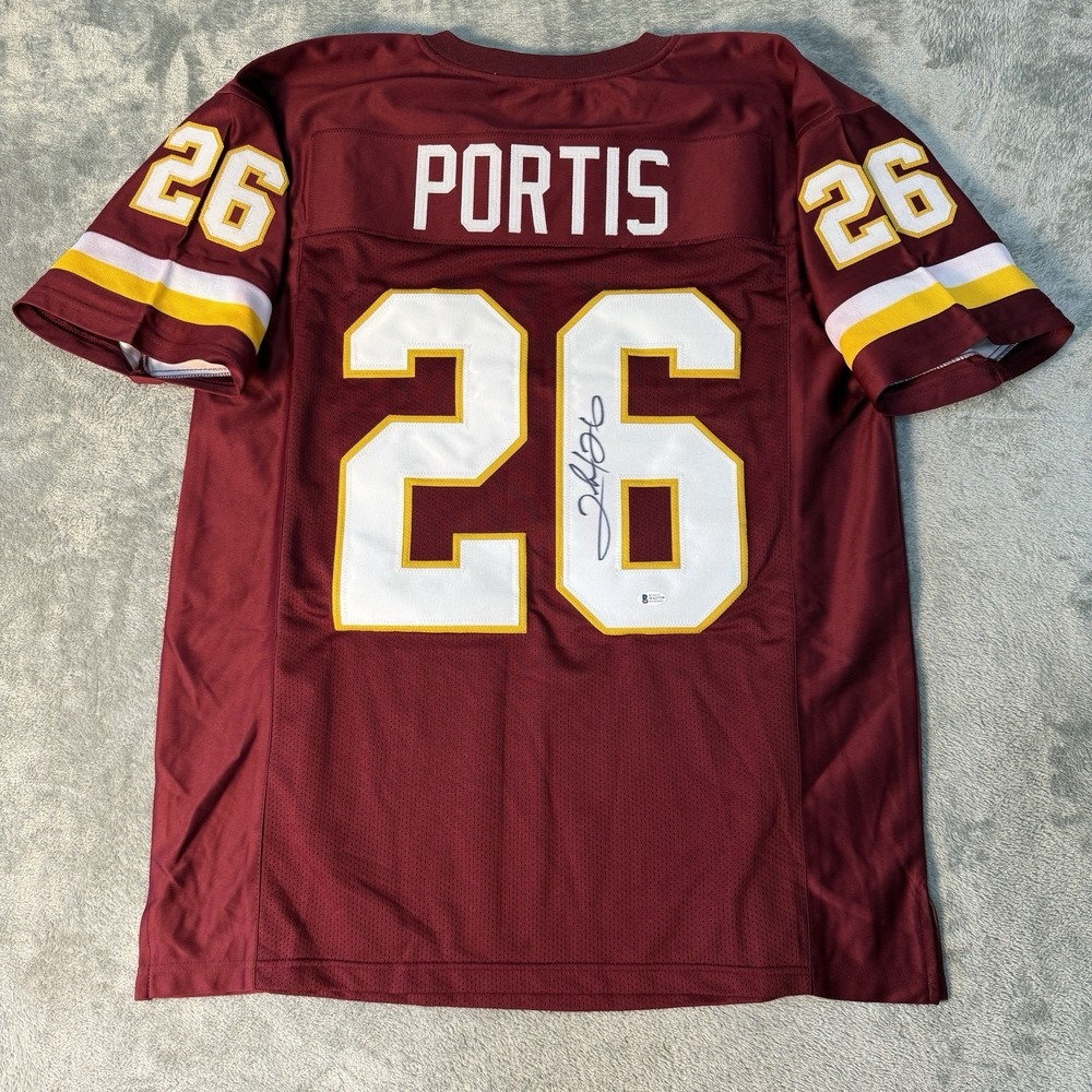 Autographed/Signed Clinton Portis Washington Burgundy Jersey BAS COA